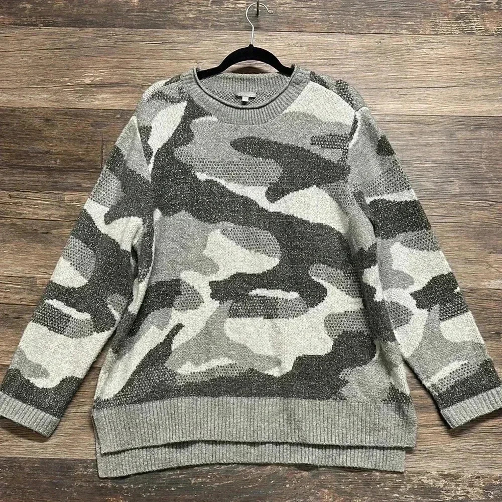 Talbots Gray Camo Women’s Sweater size XL
